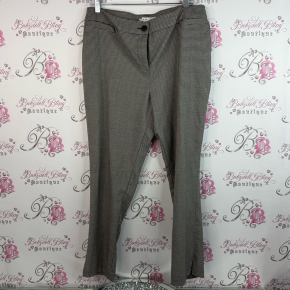 cleo Pants - Cleo trousers, pants, houndstooth, black cream, white red Checkered Pants